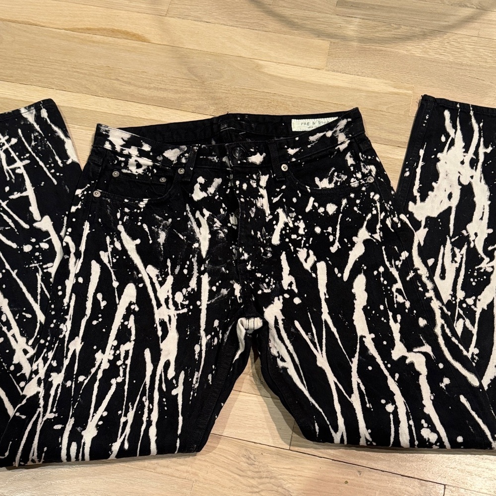 rag & bone Black and White Splatter Jeans